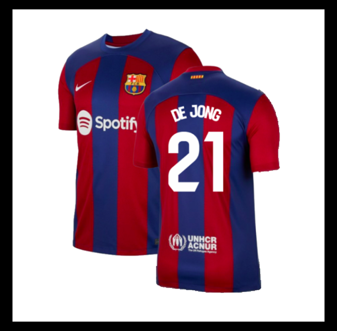 Lacné Futbalove Dresy FC Barcelona 2023-24 DE JONG #21 Domáci Dres