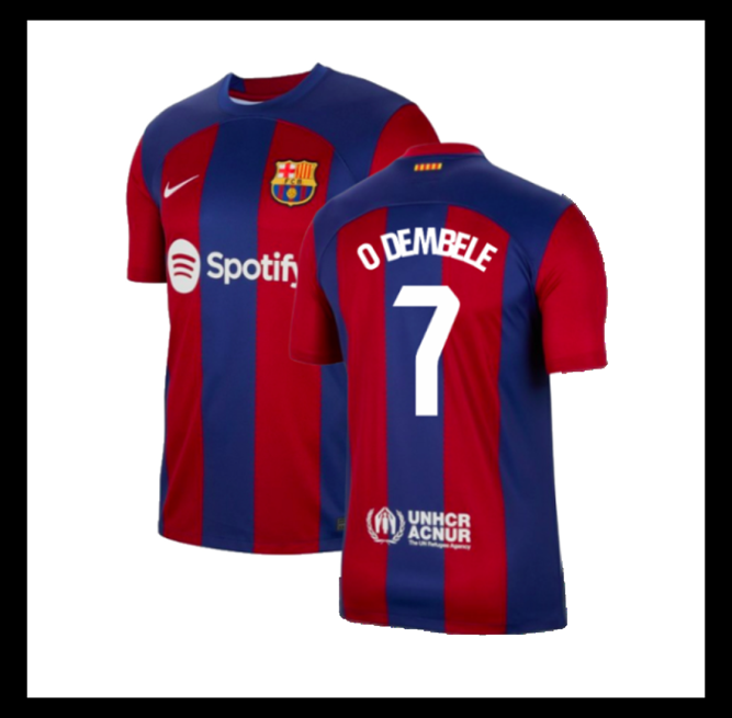 Lacné Futbalove Dresy FC Barcelona 2023-24 O DEMBELE #7 Domáci Dres